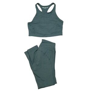 Outdoor Voices Leggings Crop Top Yoga Set Green XS/S